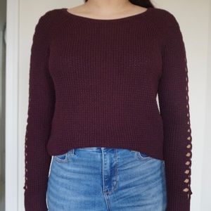 NWT American Eagle Dark Purple Knit Sweater
